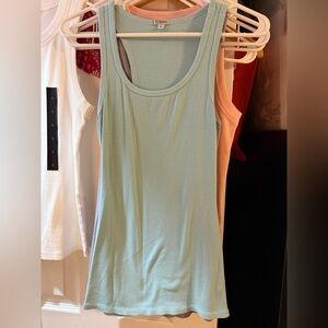 🩵 Chic Women's Teal Blue Ribbed Tank Top